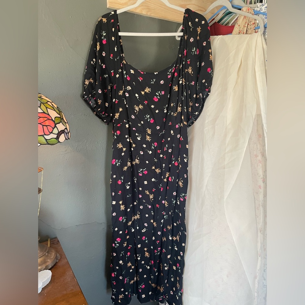 Old Navy Black Floral Maxi Dress